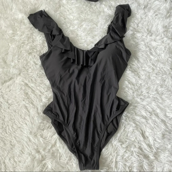 New J Crew Ruffle Scoopback One Piece Swimsuit 12 - Picture 2 of 6